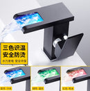 Bathroom Waterfall Faucet with LED Light