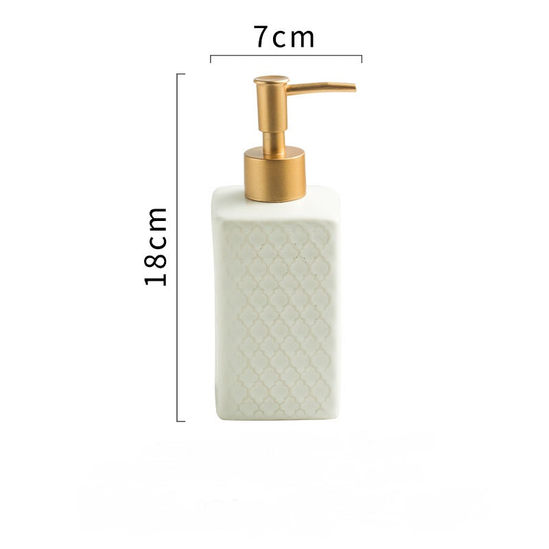 Simple light luxury ceramic hand sanitizer sub-bottling shampoo shower gel disinfectant press bottle bathroom supplies bottle