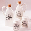 4 Pack Ceramic Condiment Container Set,