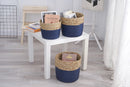 Hand-woven storage baskets Straw/cotton rope/ SET OF 3