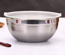 Set of 5-piece deep-dish stainless steel bowls of different sizes