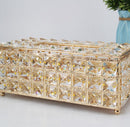 Crystal tissue box metal gold