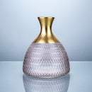 Fluted Vase with Golden Metal Top