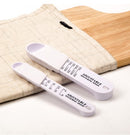 Two-piece set of adjustable plastic measuring spoons