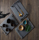 Natural black rectangular tray