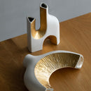 Electroplating gold special-shaped ceramic vase