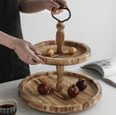 Two Tiered Rustic Wood Serving Trays