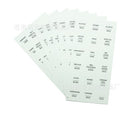 144 white waterproof condiment labels