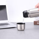 Double layer stainless steel thermos.