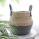 Nordic woven straw flower basket