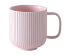 Solid color simple 350ml mug embossed stripe
