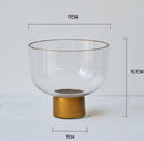 Nordic golden bottom wide-mouth glass vase