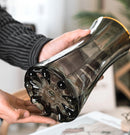 Large gray glass floral vase