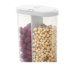 Clear plastic storage box with lid and grain compartments