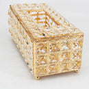 Crystal tissue box metal gold