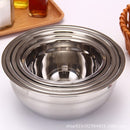 Set of 5-piece deep-dish stainless steel bowls of different sizes