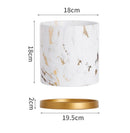 Nordic marble flower pot with tray