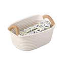 Woven cotton rope storage basket