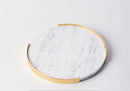 Luxury marble tray with gold frame