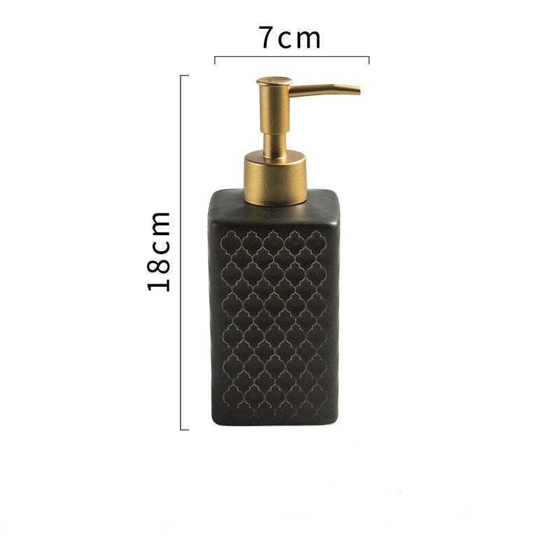 Simple light luxury ceramic hand sanitizer sub-bottling shampoo shower gel disinfectant press bottle bathroom supplies bottle
