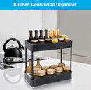 Two floors kitchen storage rack