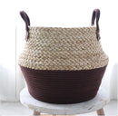 Nordic woven straw flower basket