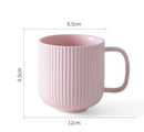 Solid color simple 350ml mug embossed stripe