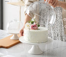 Cake Stand, Ceramic Leg Server with Glass Dome Lid.