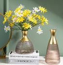 Fluted Vase with Golden Metal Top