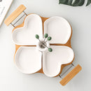 Appetizer Serving Tray with Wooden Holder