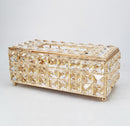 Crystal tissue box metal gold