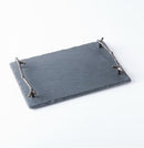 Natural black rectangular tray