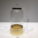 Clear Glass and Gold Flower Vase Decor