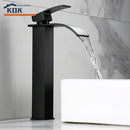 Waterfall shape bathroom stainless steel hot and cold water faucet
