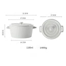 Ceramic Baking Bowl for Oven with Handle and Lid 37 Oz