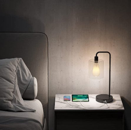 Bedroom table lamp for mobile phone charging