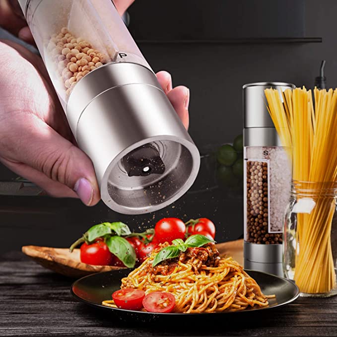 Salt and Pepper Grinder, 2 in 1 Stainless Steel