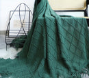 Throw Blanket Textured Solid Soft Sofa Throw Couch Cover Knitted Decorative Blanket