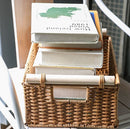 Nordic Wood Handle Imitation Rattan Storage Basket for Sundries Storage