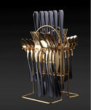 Stainless Steel Western Cutlery 24 Piece Titanium Plated including  Knife, Fork, Spoon and Gift Box