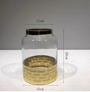 Clear Glass and Gold Flower Vase Decor