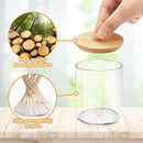 Acrylic Qtip Holder Dispenser with Bamboo Lid