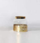 Clear Glass and Gold Flower Vase Decor