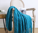 Throw Blanket Textured Solid Soft Sofa Throw Couch Cover Knitted Decorative Blanket