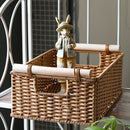 Nordic Wood Handle Imitation Rattan Storage Basket for Sundries Storage