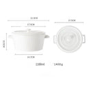 Ceramic Baking Bowl for Oven with Handle and Lid 37 Oz