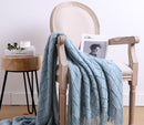 Throw Blanket Textured Solid Soft Sofa Throw Couch Cover Knitted Decorative Blanket